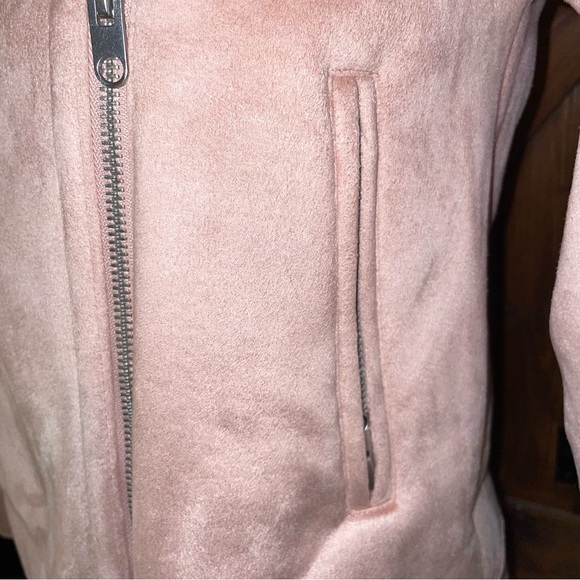 Zara Pink Fleece Lined Suede Effect Jacket Size S - Picture 3 of 6